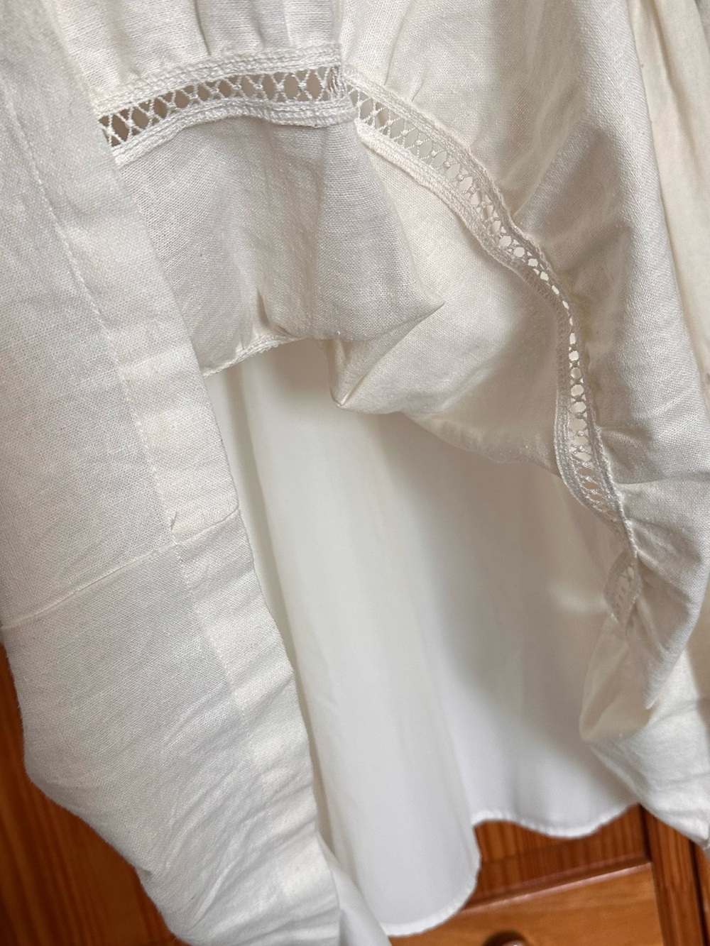 TAYLOR Ivory Tiered Linen Blend Midi Dress – Size 10 – NWT - Picture 8 of 15